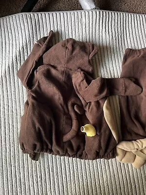 Old Navy Monkey Costume With Banana Soft Fleece 2-Piece Unisex Toddler 4T • $19