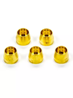 Aeroquip Compression Ferrule - 4 AN - Brass - PTFE Fittings - Set Of 5 (FCM3721) • $70.92