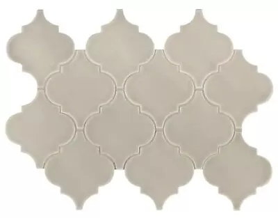 MSI Portico Pearl Arabesque Glossy Ceramic Mesh-Mounted Mosaic Tile 1.17 Sq. Ft. • $24.99