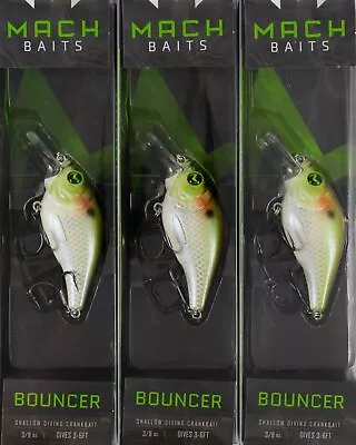 (lot Of 3) Mach Baits Bouncer 3/8oz Hcmbb-930 Natural Green Shad A2343 • $0.99