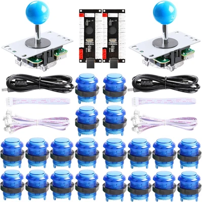 $78.63 • Buy New Updated 2-Player LED DIY Arcade Kit 2X Zero Delay USB Encoder + 2X Joystick 