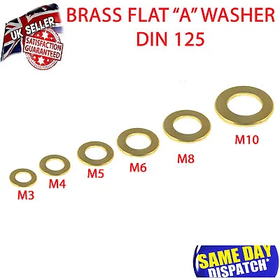 £2.95 • Buy M3 - M10 Solid Brass Full Nut And Dome Nuts, Flat Washers Form A