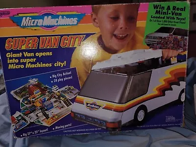 Micro Machines 1994 Super Van City Playset By Galoob W/27+ Mini Cars Trucks Sign • $160