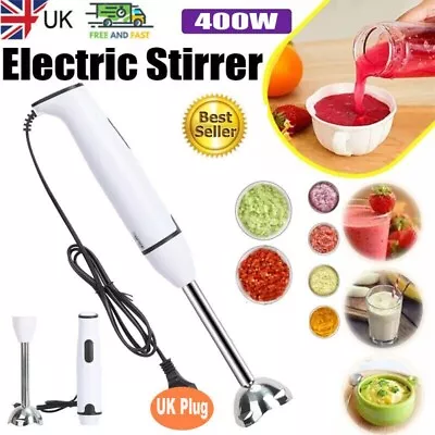Hand Blender 400W Electric Stick Blender Curry Puree Food Mixer And Liquidiser • £9.98