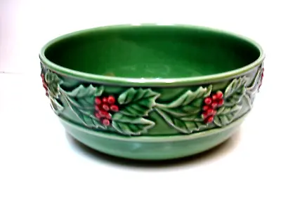 Bordallo Pinheiro Holly Berry And Leaf  Serving Bowl Portugal New+ 2 Free Gif • $19.99