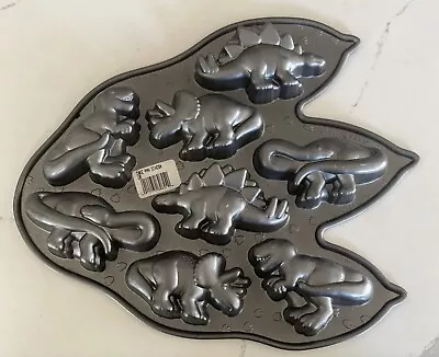 Nordic Ware Dinosaur Pan Muffins 8 Mini Cakes Footprint Dinosaur Track USA • $25