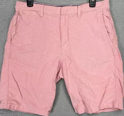 J.Crew Shorts Mens 32X10.5 Club Light Red 100% Cotton Khakis Flat Front Pockets • $10.45