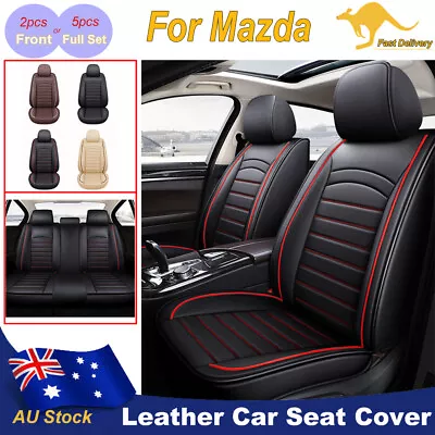 2023 Leather Seat Covers Full Set/Front 2/5-seat Cushions Accessories For Mazda • $95.47