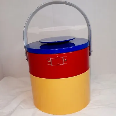$25.15 • Buy George Briard Ice Bucket Yellow Red Blue Mid Century Modern Hard Plastic Vinyl