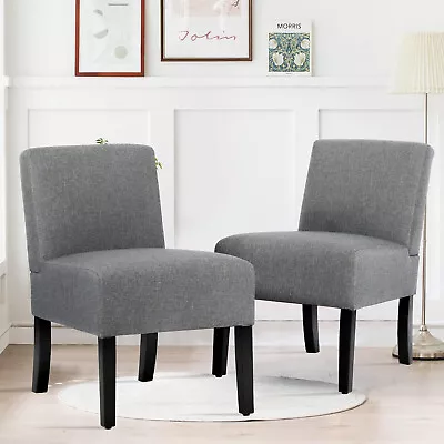 Dining Chairs Accent Chair Armless Chair W/ Solid Wood Legs Set Of 2 Urban Style • $119.99