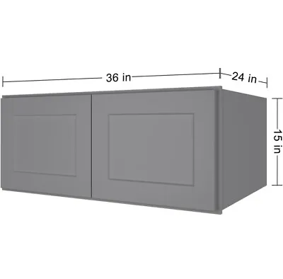SG-W361524: Shaker Grey 36  Wall Refrigerator Cabinet 15  H (24  Deep) • $199.99
