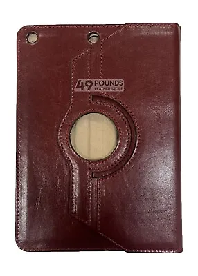 IPAD 2 3 & 4 Burgundy Luxury Real Lambskin Leather Cover With Hole Case Stand • £16.99