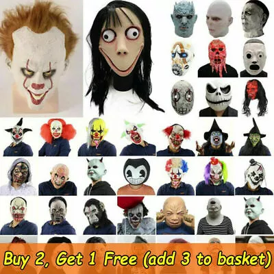 Horror Latex Full Head Mask Cosplay Carnival Scary Clown Human Costume Masks  • $17.69