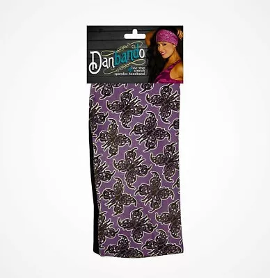$12.95 • Buy Purple Black Butterfly Paisley Danbando Bandanna Head Wrap Sweatband Headband