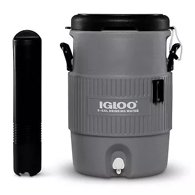 Igloo 5Gallon Portable Sports Cooler Water Beverage Dispenser Flat Seat Lid Gray • $58.22