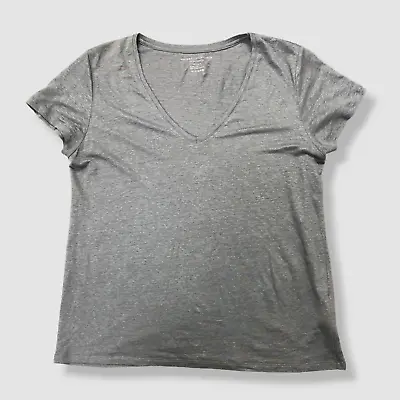 $125 Majestic Filatures Women's Gray Short Sleeve Linen-Blend T-Shirt Size 4 • $35.18