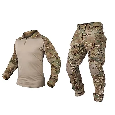 Men G3 Combat Uniform With Knee & Elbow Pads Camouflage Multicam Clothing Large • $92.99