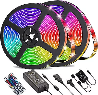 LED Strip Lights 100ft 50ft Music Sync Bluetooth 5050 RGB Room Light With Remote • $10.99