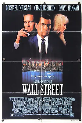Wall Street 1987 Original Movie Poster 27  X 41  • £170.30
