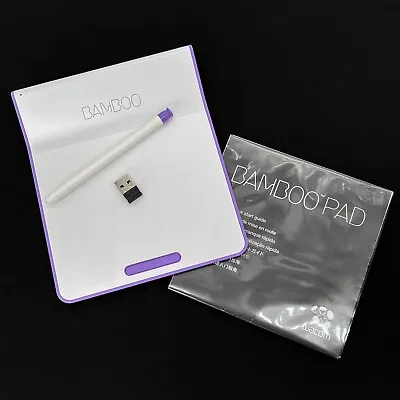 Wacom Bamboo Pad Wireless Touchpad With Digital Stylus White / Purple (CTH300U) • $26.95