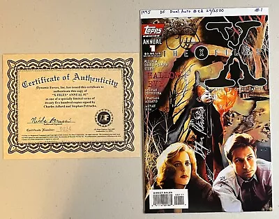 The X-Files Annual #1 Mulder Scully DF Dual Signed Edition W/COA Topps 1995 • $20