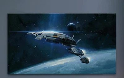 $169.99 • Buy Mass Effect Legendary Edition SR2 Normandy N7 Shepard Canvas Poster Print Figure