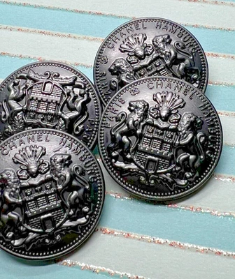£53.38 • Buy SET 4 LOT CHANEL Button Buttons Ø 0,91 Inch 2,3 Cm Vintage CC Logo