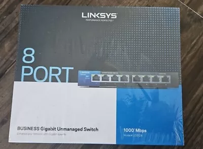 Linksys LGS108 8 Port Gigabit Unmanaged Network Switch New Sealed! • $15