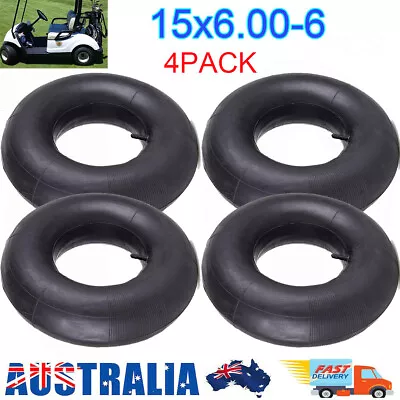 4x Ride On Mower Tyre Inner Tube 15 X 6.00 - 6  Straight Stem Rubber TR13 Valve • $32.60