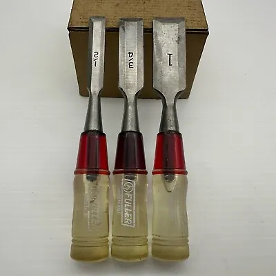 Vintage Fuller Tools Unbreakable Wood Chisel Set #99 - 1/2” 3/4” 1” • $22.95