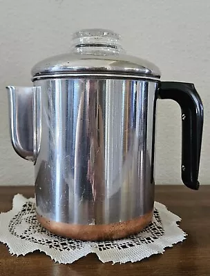 VTG Revere Ware Percolator Coffee Pot 1801 Copper Clad Stainless. Complete.  • $44.95