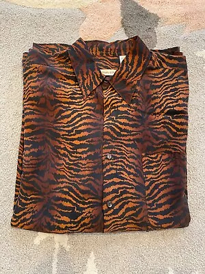 Burma Bibas Men's Medium Silk Shirt Leopard Print - Vintage  • $0.99