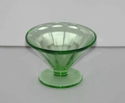 Vintage Green Depression Glass Dessert Dish Footed Bowl • $18.98