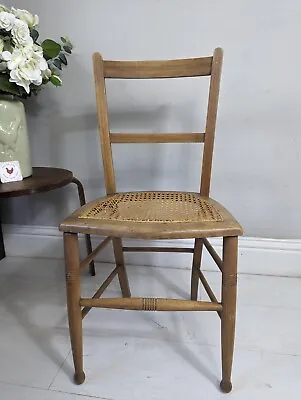 Beech Cane Seated Chair Antique Original Kitchen Dining PROJECT Stamped G K • £75