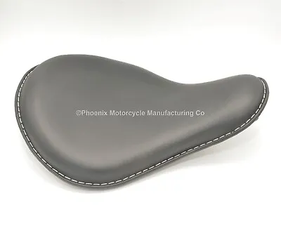 Genuine Hand-stitched Leather Deep Dish 16  Bobber Sportster Style Seat - Black • £79.99