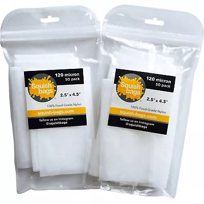 Squish Bags - Rosin Filter Bags - 120 Micron (2.5  X 4.5 ) - 100 Pack • $64.99