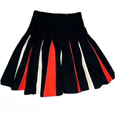 Vintage Cheerleader Skirt Wool Pleated Red White Black Cosplay  #1 • $39.99