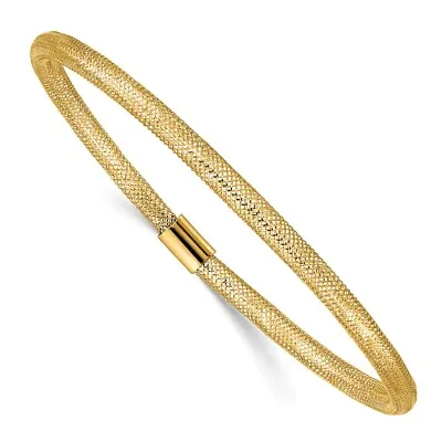 10k Yellow Gold Stretch Mesh 7.25 In Bracelet For Women Men 0.83g • $116