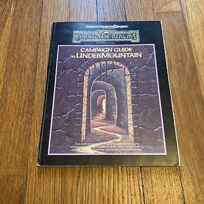 2nd Ed 1991 Dungeons & Dragons Forgotten Realms Campaign Guide To Undermountain • $12