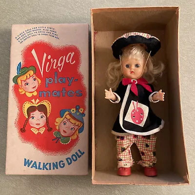 Vintage 8  Virga Play-Mates Walking Doll W/Original Box Clothing & Shoes - EC! • $44.99