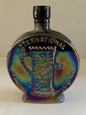 Carnival Glass Wheaton Glass Company Bottle St. Louis ICGA 1969 Purple • $20