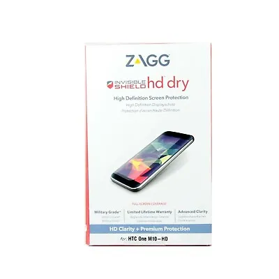 $12.79 • Buy Zagg Invisible Shield Screen Protector For Htc One M10 Hd Dry Self Heal Ho1hds