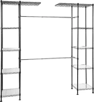 Amazon Basics Expandable Metal Hanging Storage Organizer Rack Wardrobe With Shel • $69.90