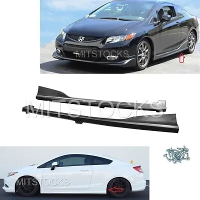 Fits 12-15 Civic Coupe HF-P Style Side Skirts Extension Rocker Panel Pair PU • $238.88