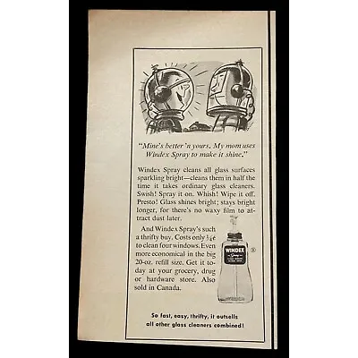 Windex Spray Print Ad Vintage 1955 Astronauts Space Men Glass Cleaner • $9.95