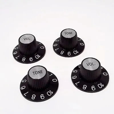 True Custom Shop® Black Witch Hat Control Knobs With Silver Inserts For Gibson • $13.97