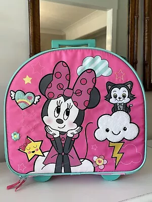 Disney Store Minnie Mouse Rolling Suitcase Carry On Pull Up Handle 16  X 14 X6  • $34.99