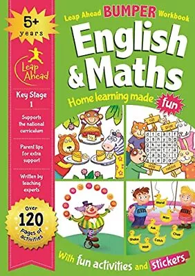 Leap Ahead Bumper Workbook: English And Maths 5+ Book The Cheap Fast Free Post • £3.73