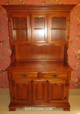 Tell City China Hutch Hard Rock Andover Maple Half Glass Ballustrade Buffet • $999.99