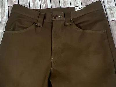 Farah Mens 30 Slacks Brown Boot Cut Wide Leg Flap Pocket 1970s Vintage • $19.99